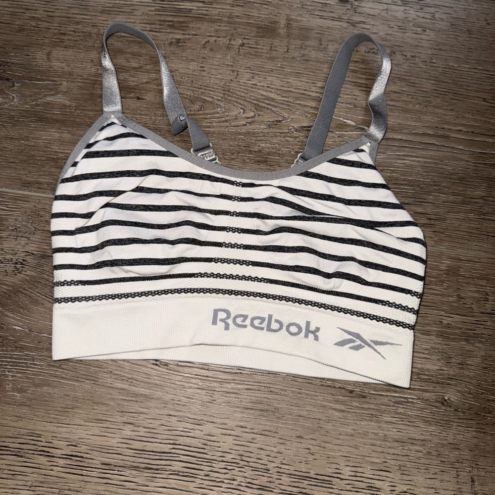 Reebok Trio Sports Bra Set - Pink, Black, Striped - Picture 8 of 13